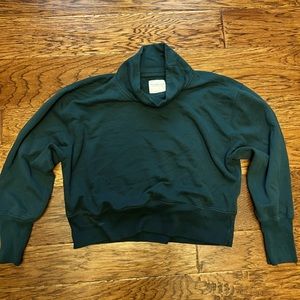 Abercrombie and Fitch So Soft Cropped Sweatshirt Sweater Top - Emerald Green